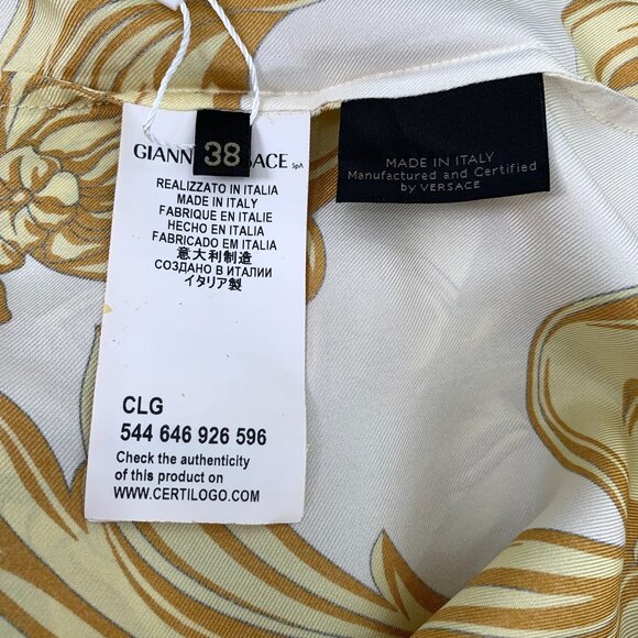 Versace Baroque Print Button-Up Silk Shirt - Picture 8 of 8